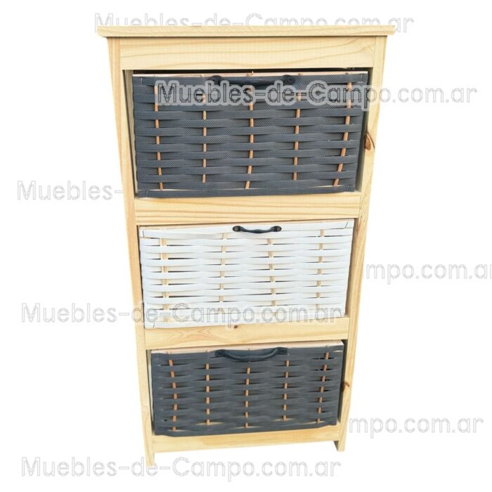Canastero Organizador Cajonera x 3 Canastos de suncho y mimbre - Imagen 11