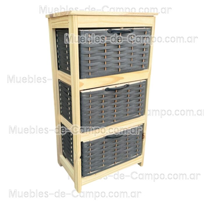 Canastero Organizador Cajonera x 3 Canastos de suncho y mimbre - Imagen 8